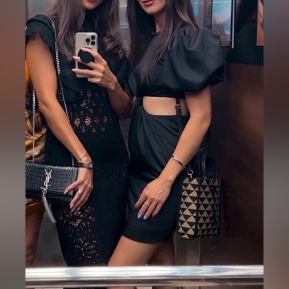 Zara front twist dress black - Picture 2 of 5